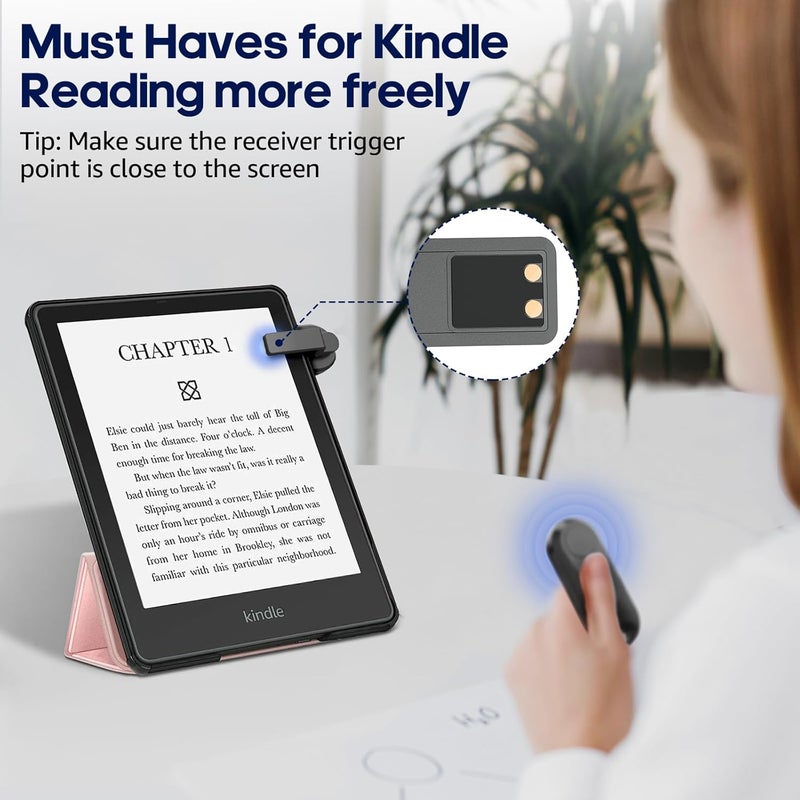 DATAFY Remote Control Page Turner for Kindle Paperwhite Oasis Kobo eReaders, Camera Camcorder Remote Controls, Page Turner Clicker for ipad Tablets Reading Novels with Wrist Strap Storage Bag - Image 3